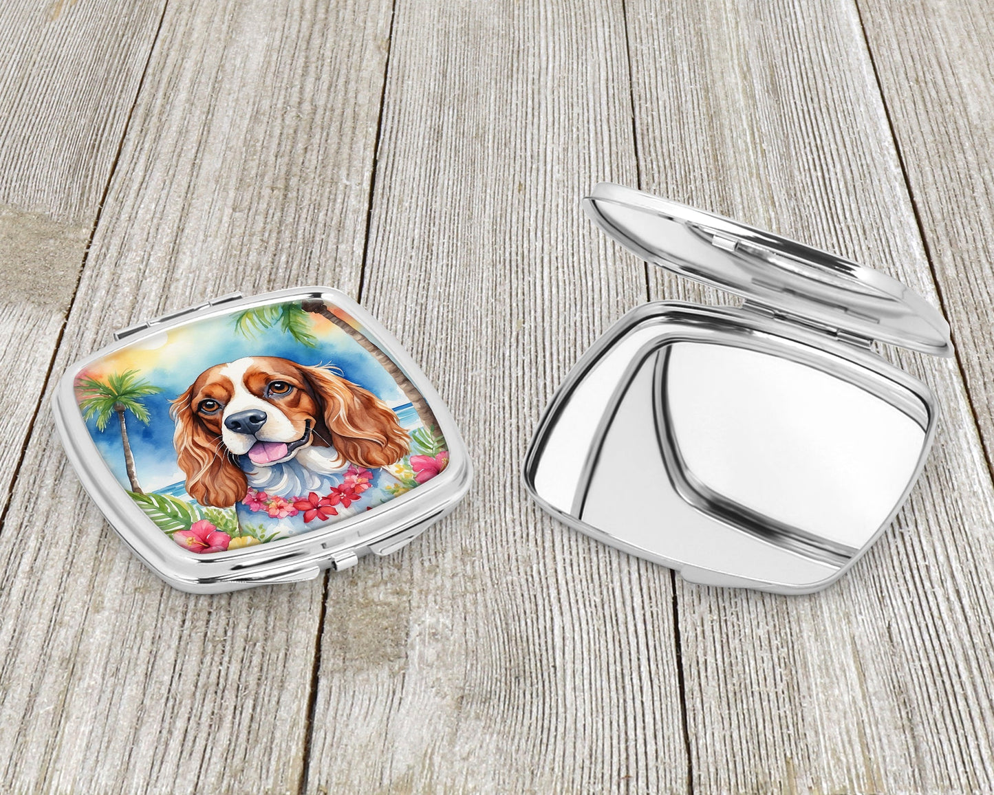 Cavalier Spaniel Luau Compact Mirror-2