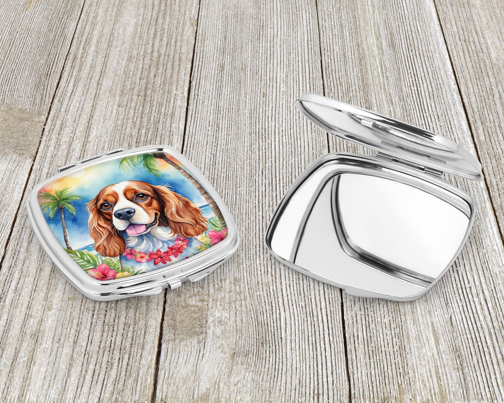 Cavalier Spaniel Luau Compact Mirror-2