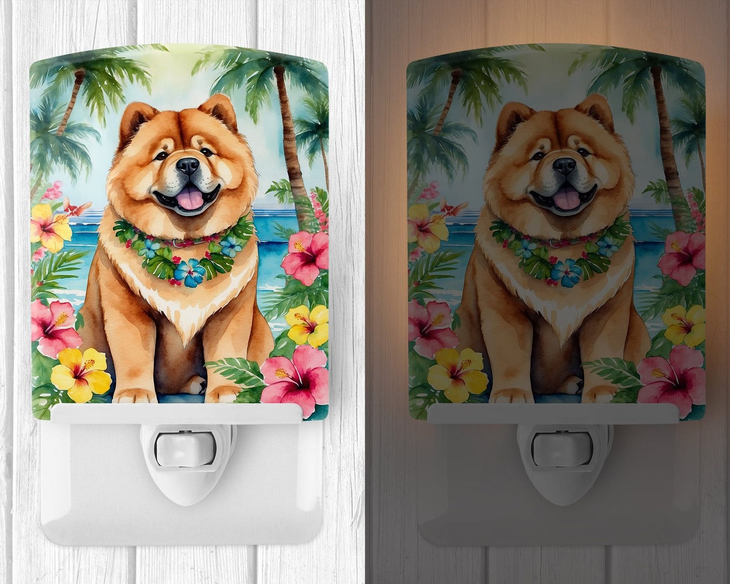 Chow Chow Luau Ceramic Night Light-1