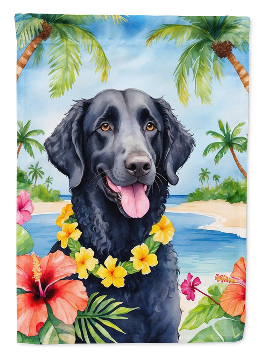 Curly-Coated Retriever Luau Garden Flag-0