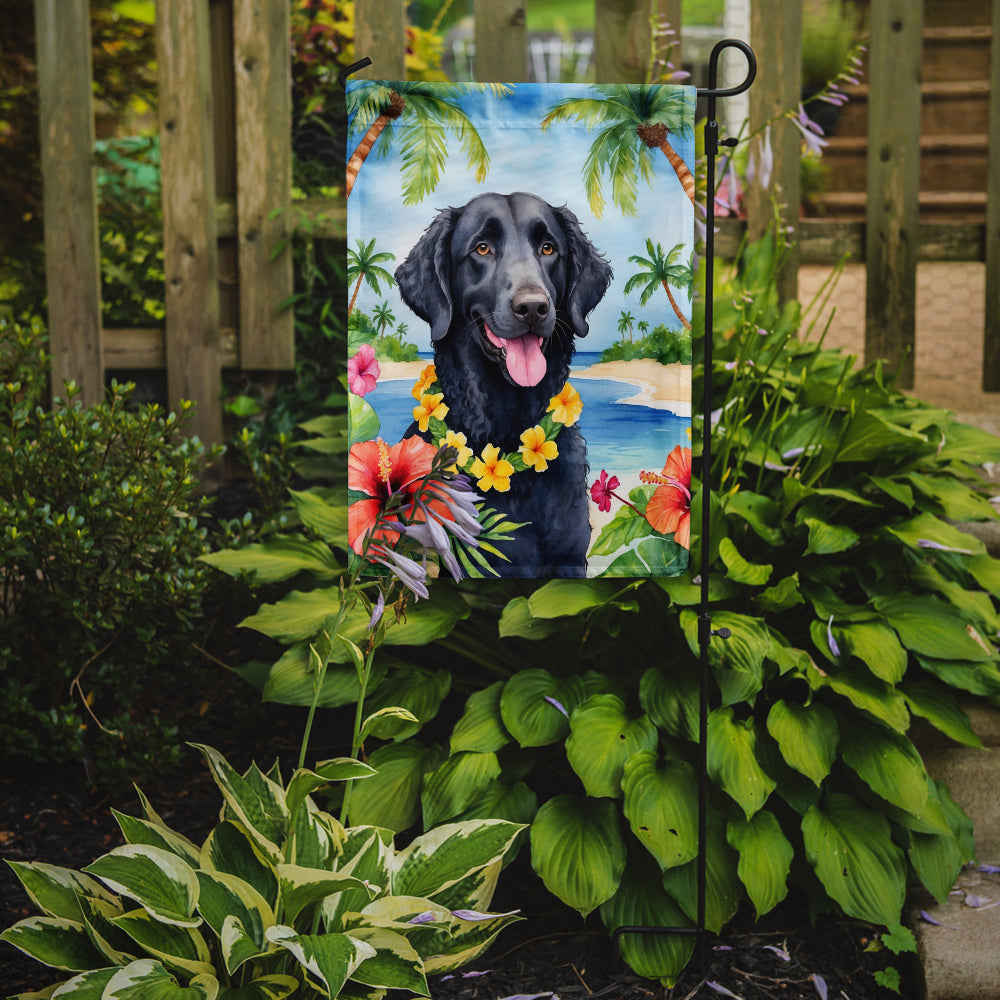 Curly-Coated Retriever Luau Garden Flag-1