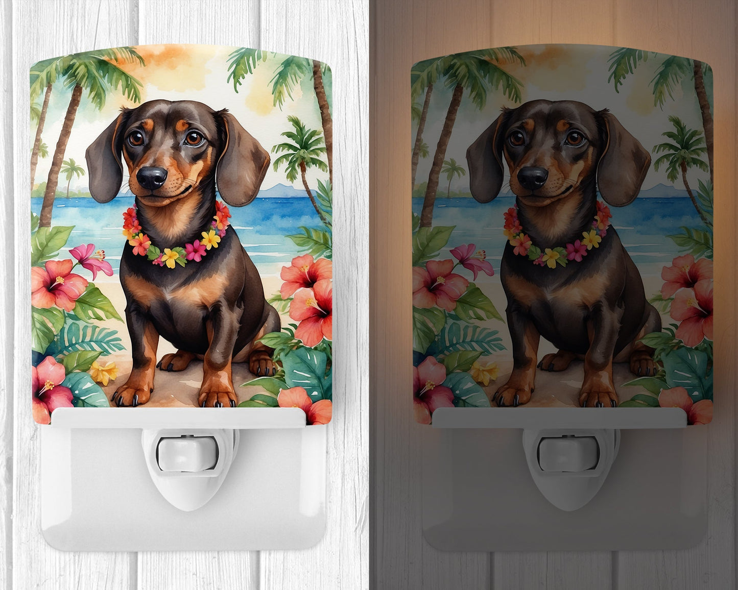 Dachshund Luau Ceramic Night Light-1
