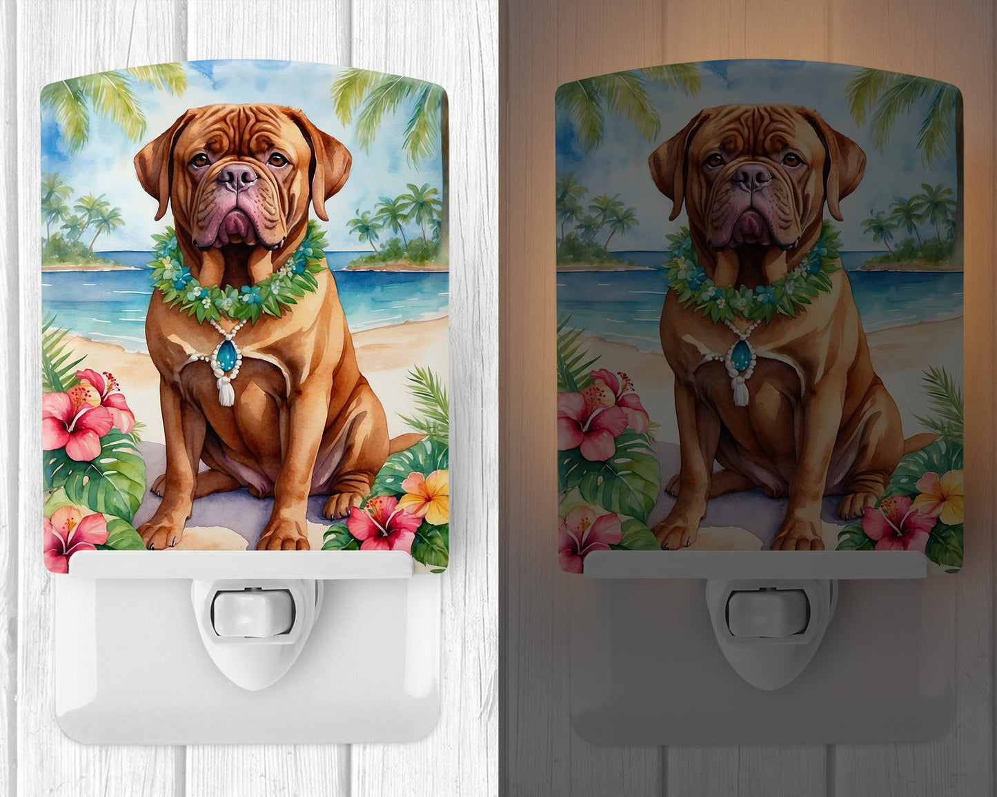 Dogue de Bordeaux Luau Ceramic Night Light-1