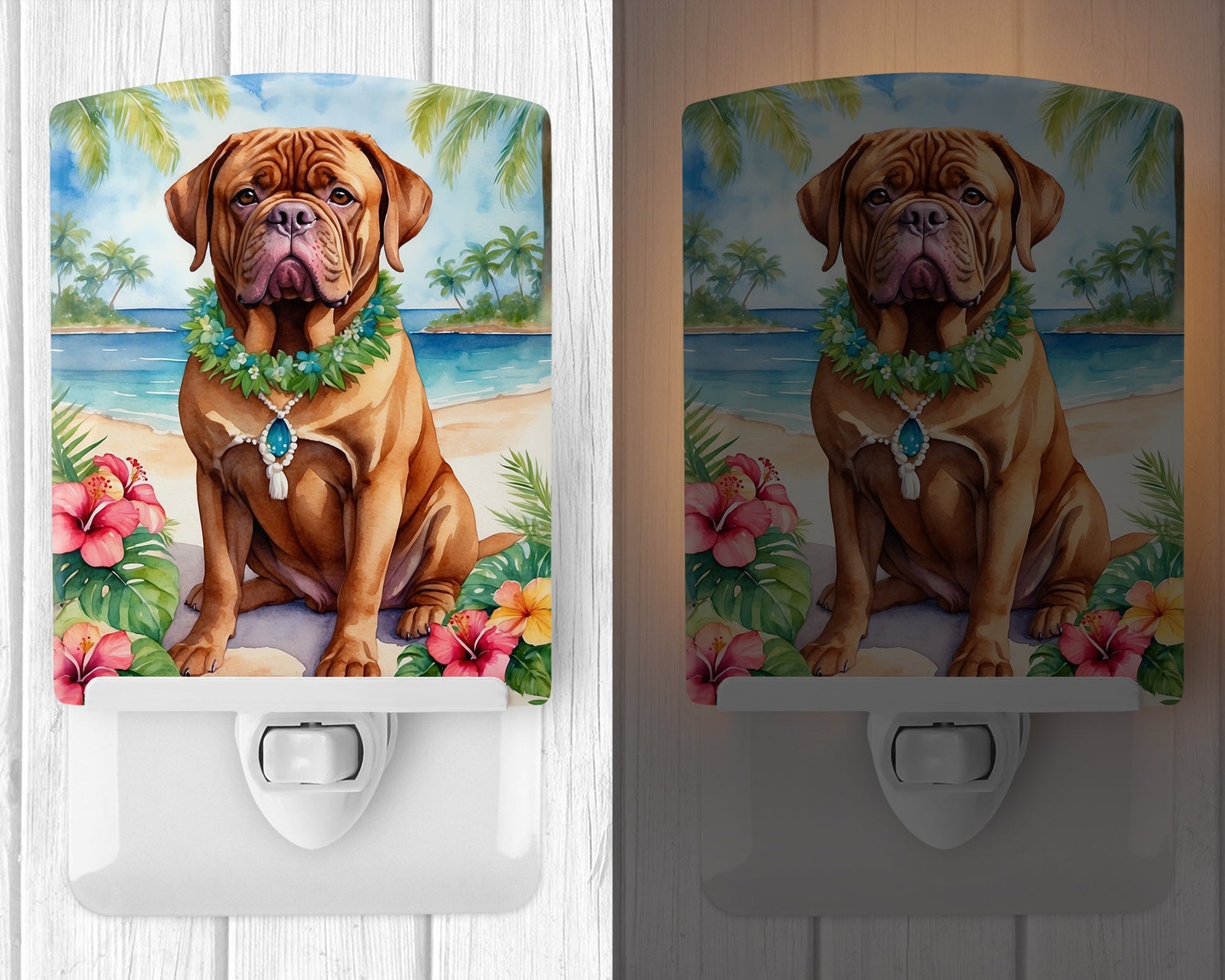 Dogue de Bordeaux Luau Ceramic Night Light-1