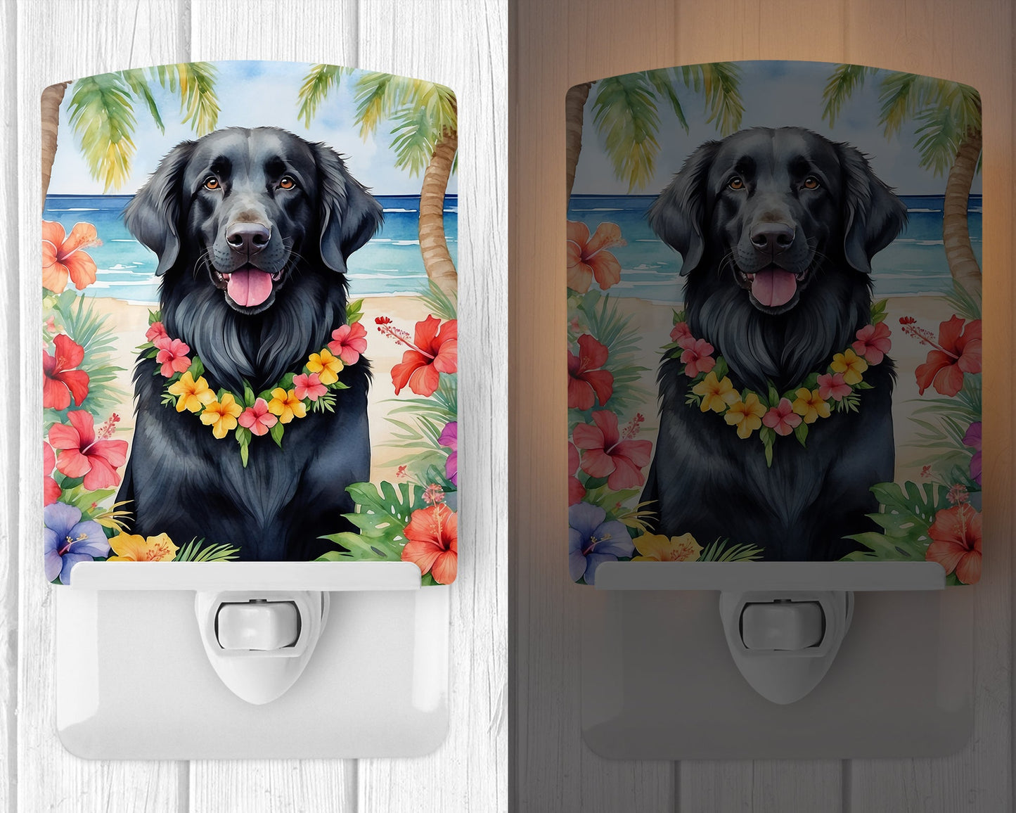 Flat-Coated Retriever Luau Ceramic Night Light-1