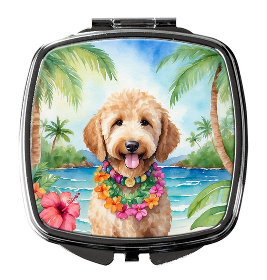 Goldendoodle Luau Compact Mirror-0