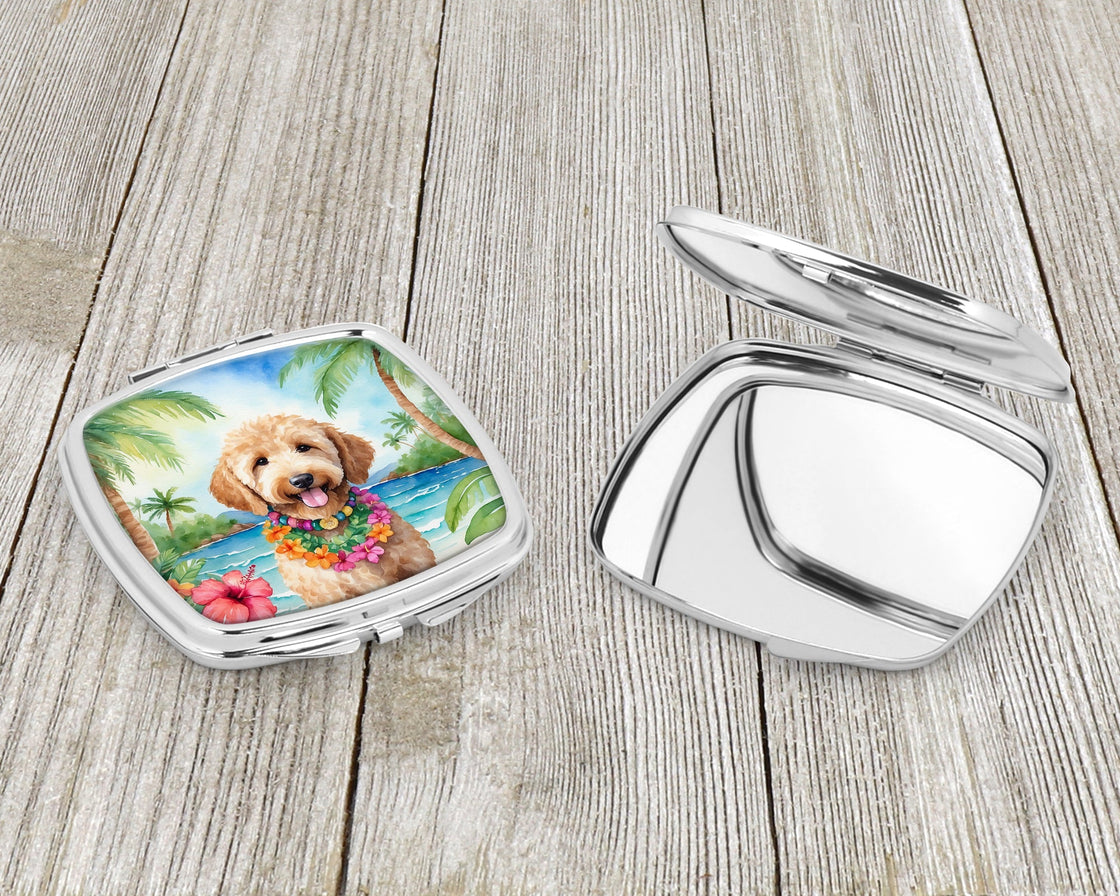Goldendoodle Luau Compact Mirror-2