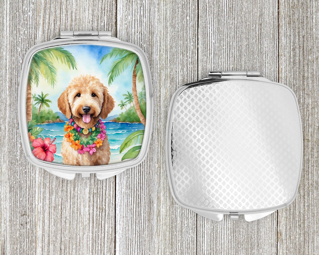 Goldendoodle Luau Compact Mirror-3