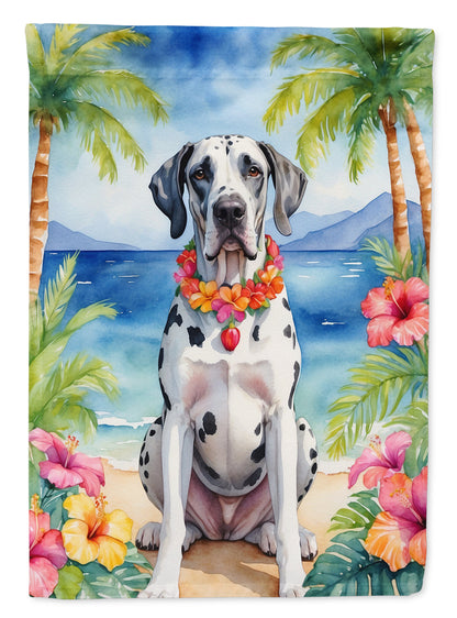 Great Dane Luau Garden Flag-0