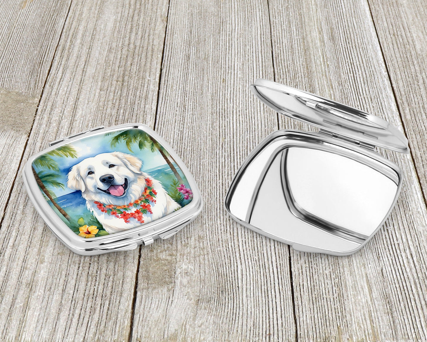 Great Pyrenees Luau Compact Mirror-2