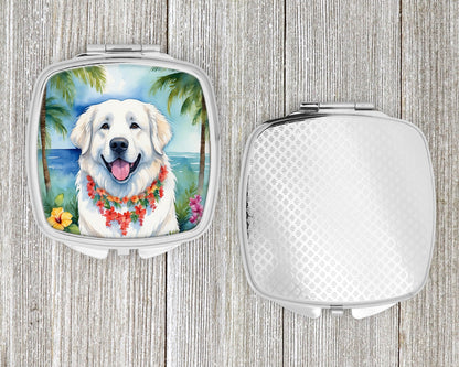 Great Pyrenees Luau Compact Mirror-3