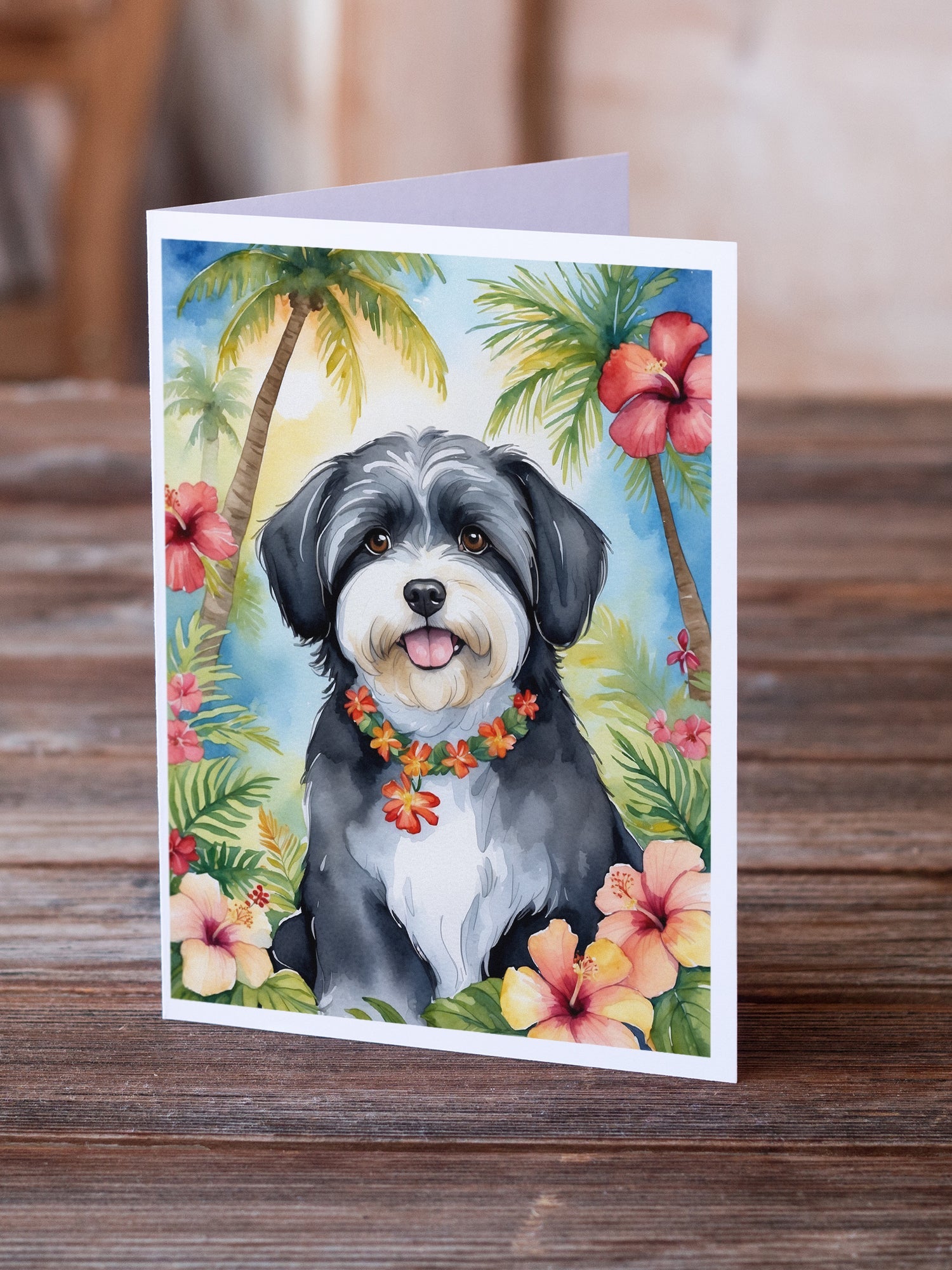 Havanese Luau Greeting Cards Pack of 8-1
