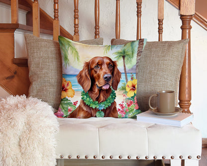 Irish Setter Luau Throw Pillow-2
