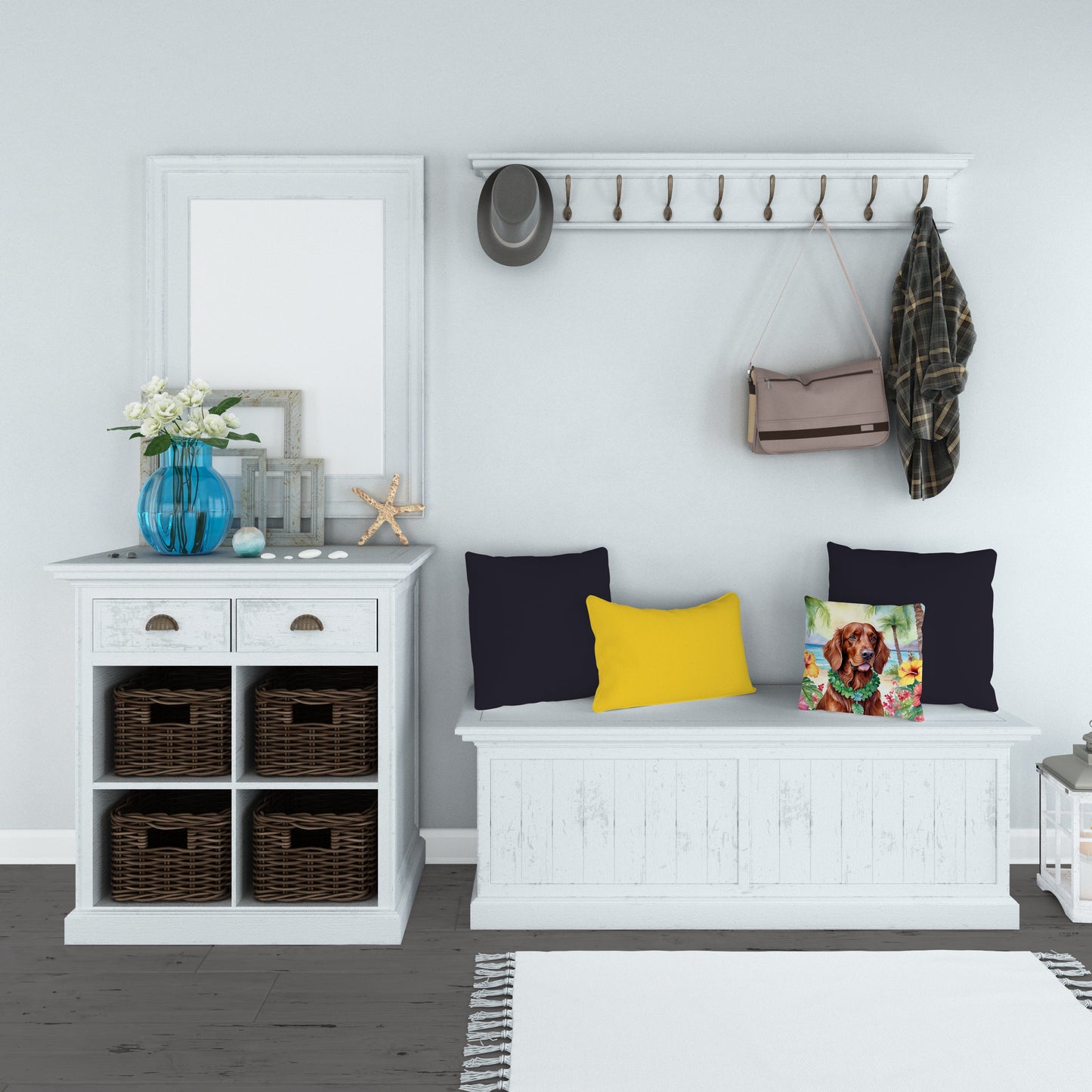 Irish Setter Luau Throw Pillow-3