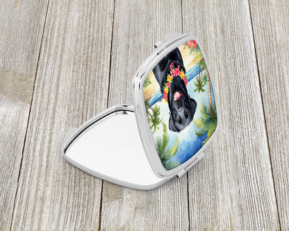 Black Labrador Retriever Luau Compact Mirror-1