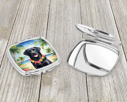 Black Labrador Retriever Luau Compact Mirror-2
