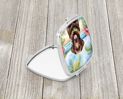Chocolate Labrador Retriever Luau Compact Mirror-1