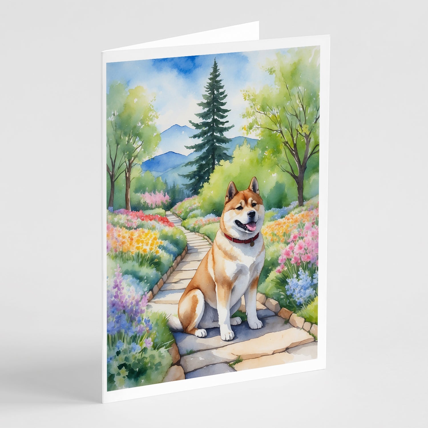 Akita Spring Garden Greeting Cards Pack of 8-0