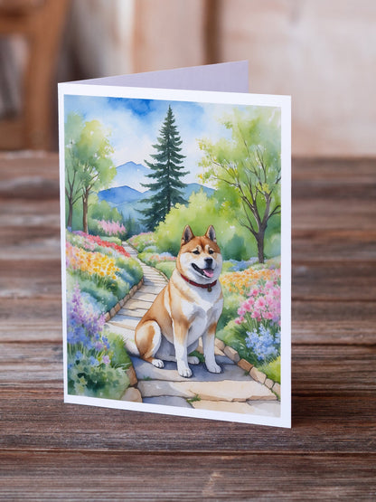 Akita Spring Garden Greeting Cards Pack of 8-1