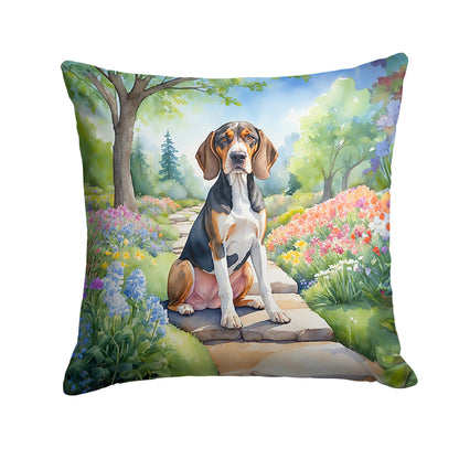 American English Coonhound Spring Garden Throw Pillow-0