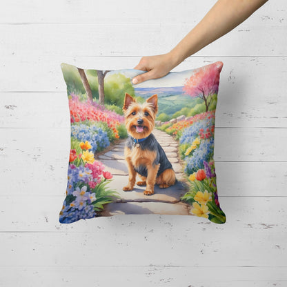 Australian Terrier Spring Garden Throw Pillow-1