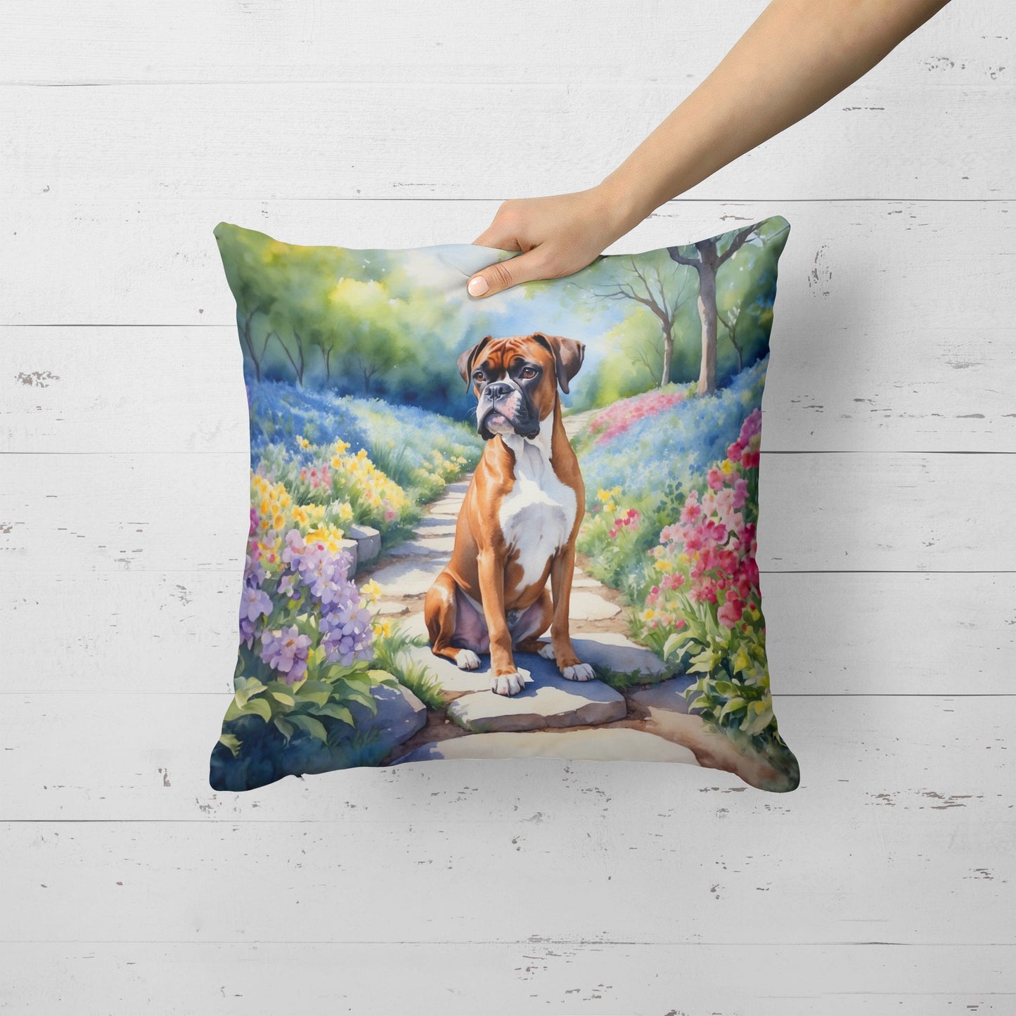 Boxer Spring Path Throw Pillow-1