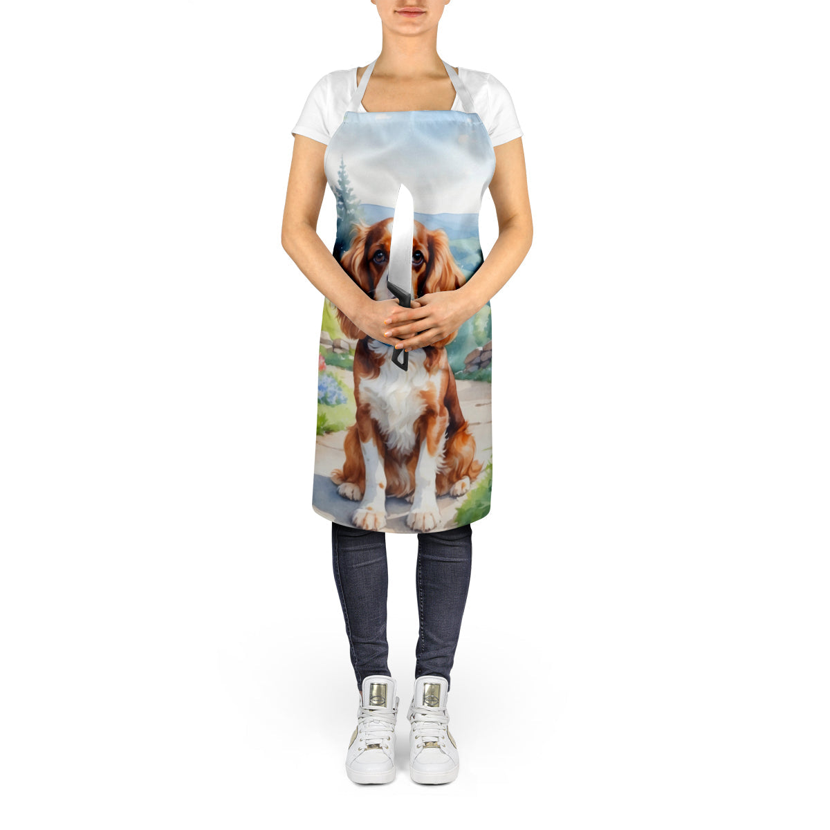 Cavalier Spaniel Spring Path Apron-4