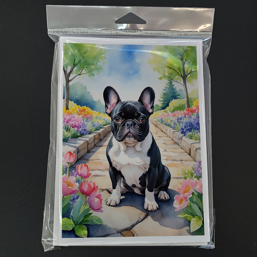 French Bulldog Spring Path Greeting Cards Pack of 8-2