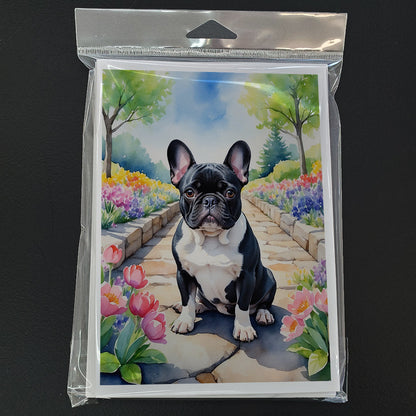 French Bulldog Spring Path Greeting Cards Pack of 8-2