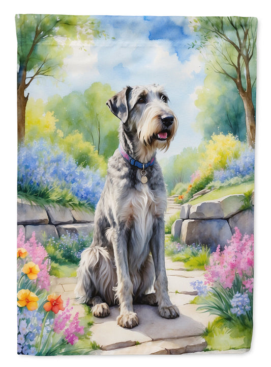 Irish Wolfhound Spring Path House Flag-0