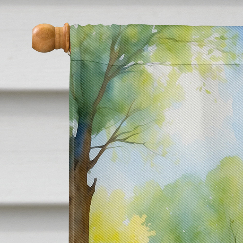 Irish Wolfhound Spring Path House Flag-2