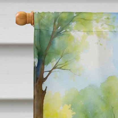 Irish Wolfhound Spring Path House Flag-2