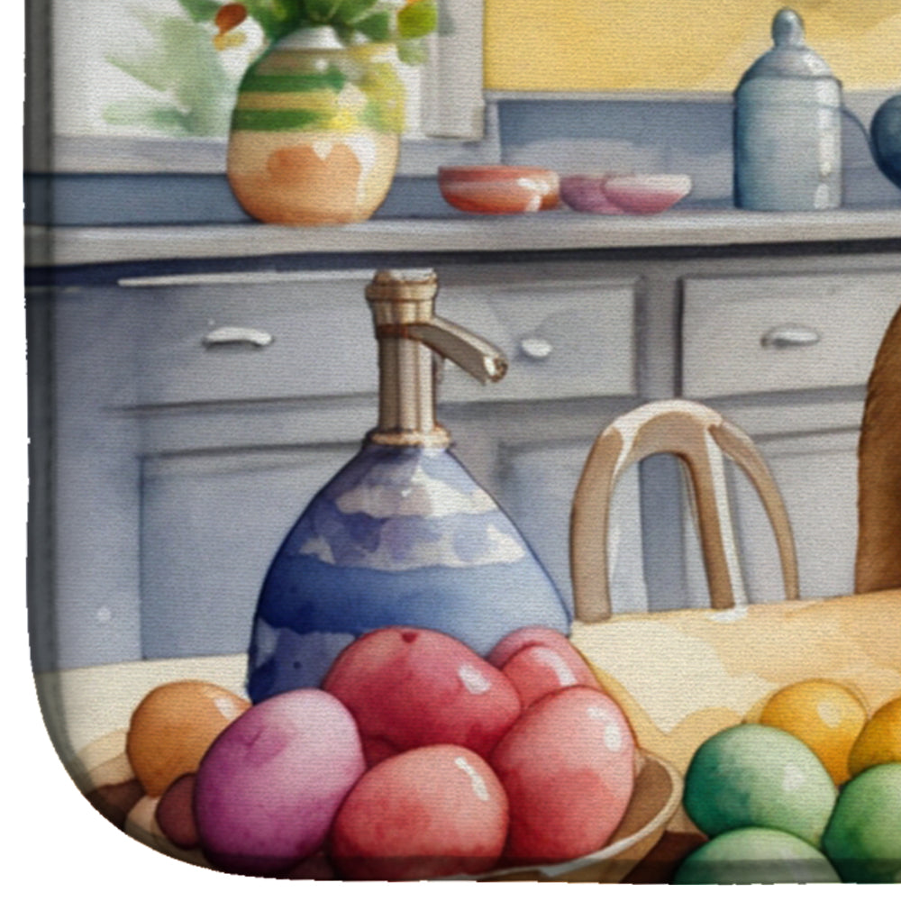 Decorating Easter Belgian Malinois Dish Drying Mat-3