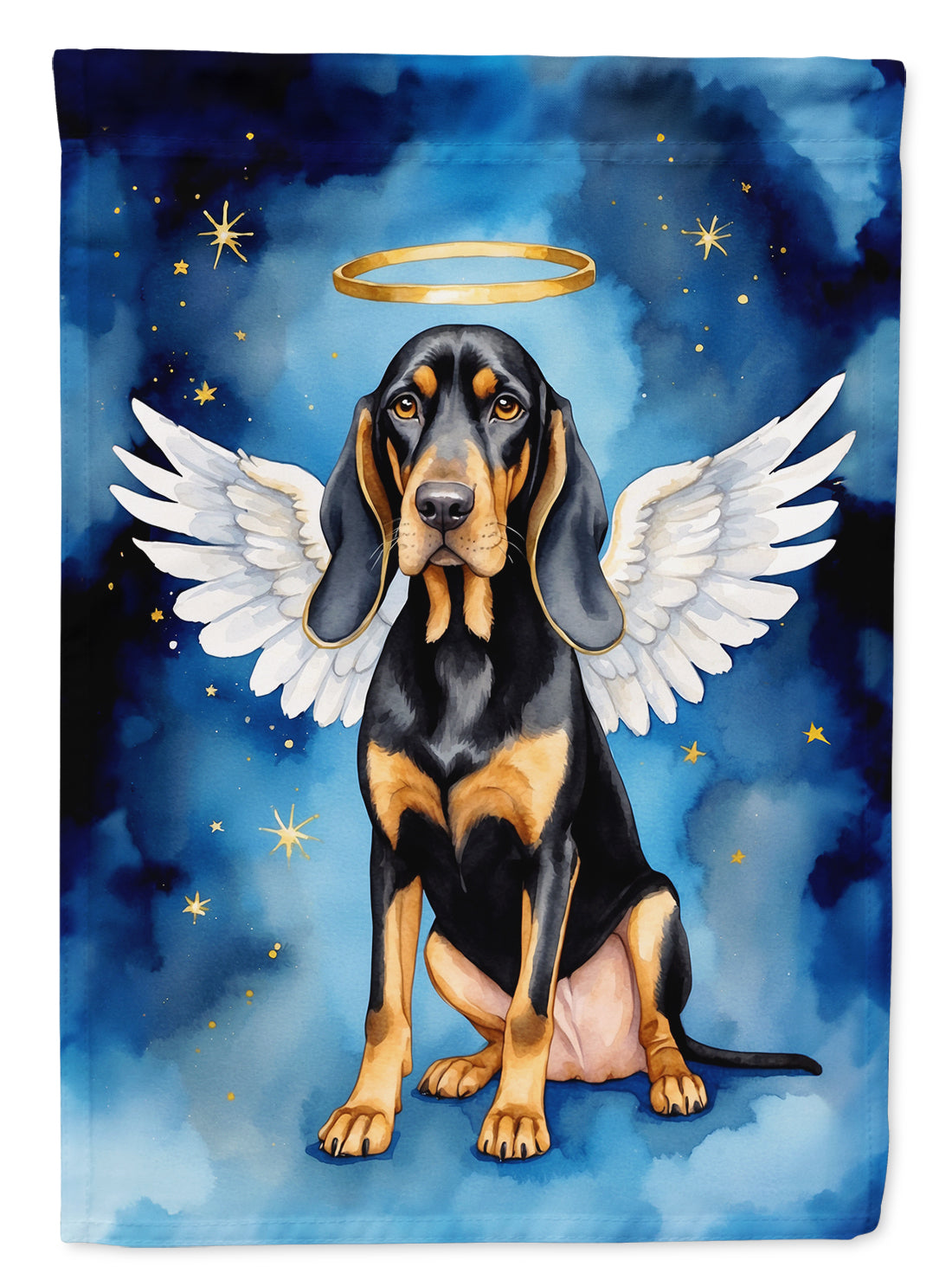 Black and Tan Coonhound My Angel House Flag-0
