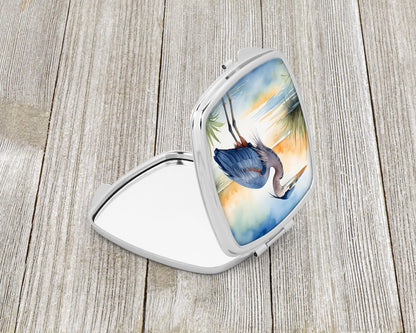 Blue Heron Emerging as the day fades Compact Mirror-1