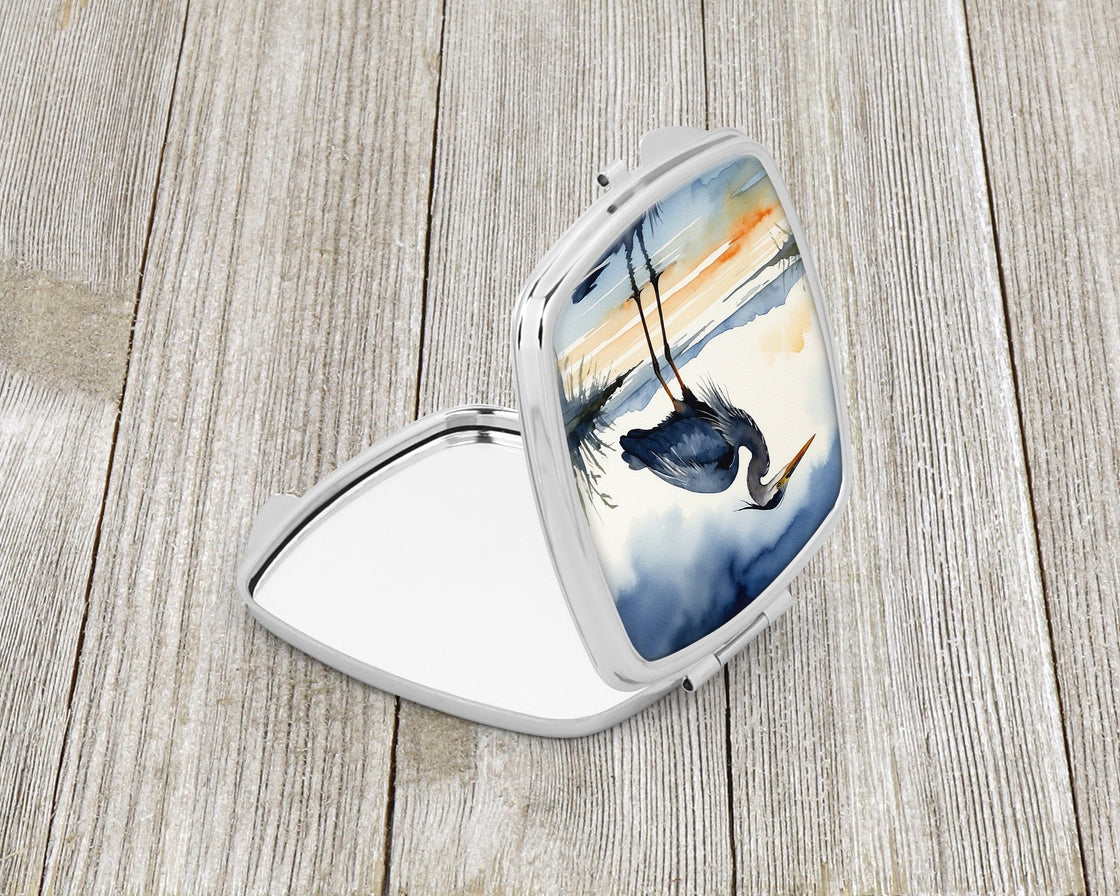 Blue Heron Barely Lit Sky Compact Mirror-1