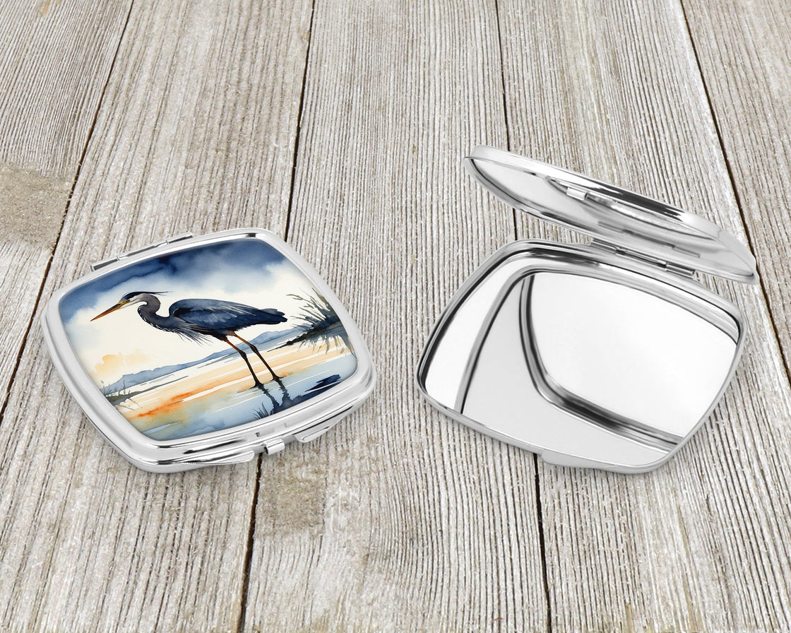 Blue Heron Barely Lit Sky Compact Mirror-2