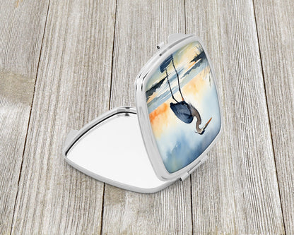 Blue Heron Barely Lit Sky Compact Mirror-1