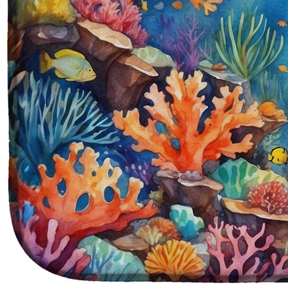 Coral and Fish Dish Drying Mat-2