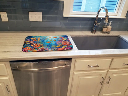 Coral and Fish Dish Drying Mat-3