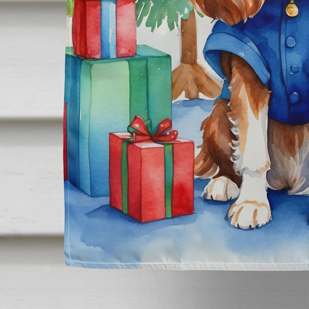 Cavalier Spaniel Christmas Reindeer House Flag-3