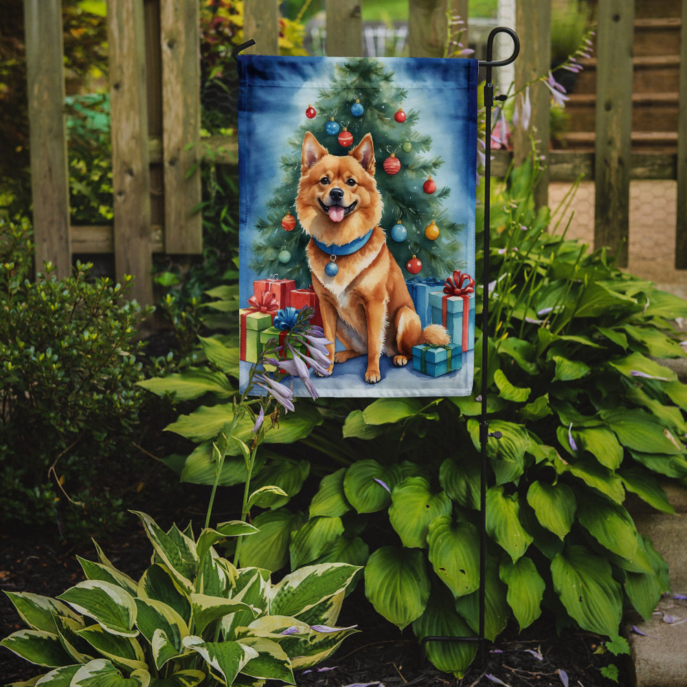 Finnish Spitz Christmas Reindeer Garden Flag-1