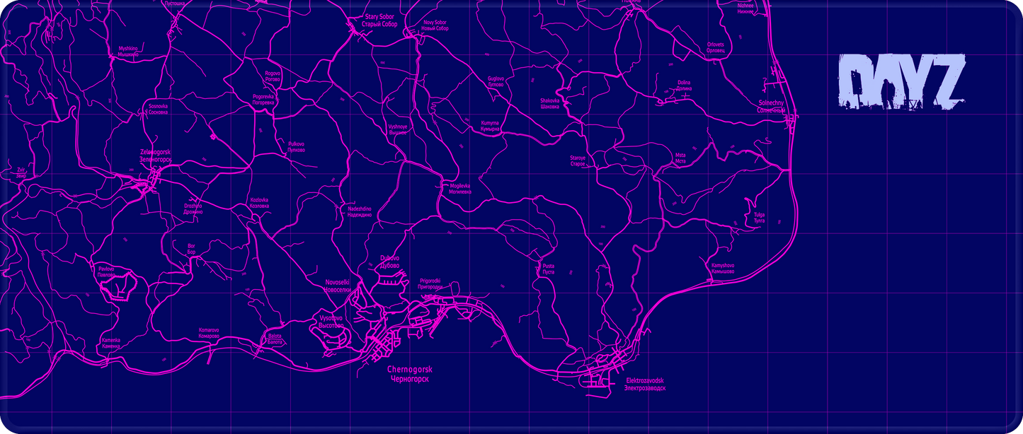 DAYZ - CHERNARUS UV GLOWING MOUSEMAT | BIG 800X340MM-1