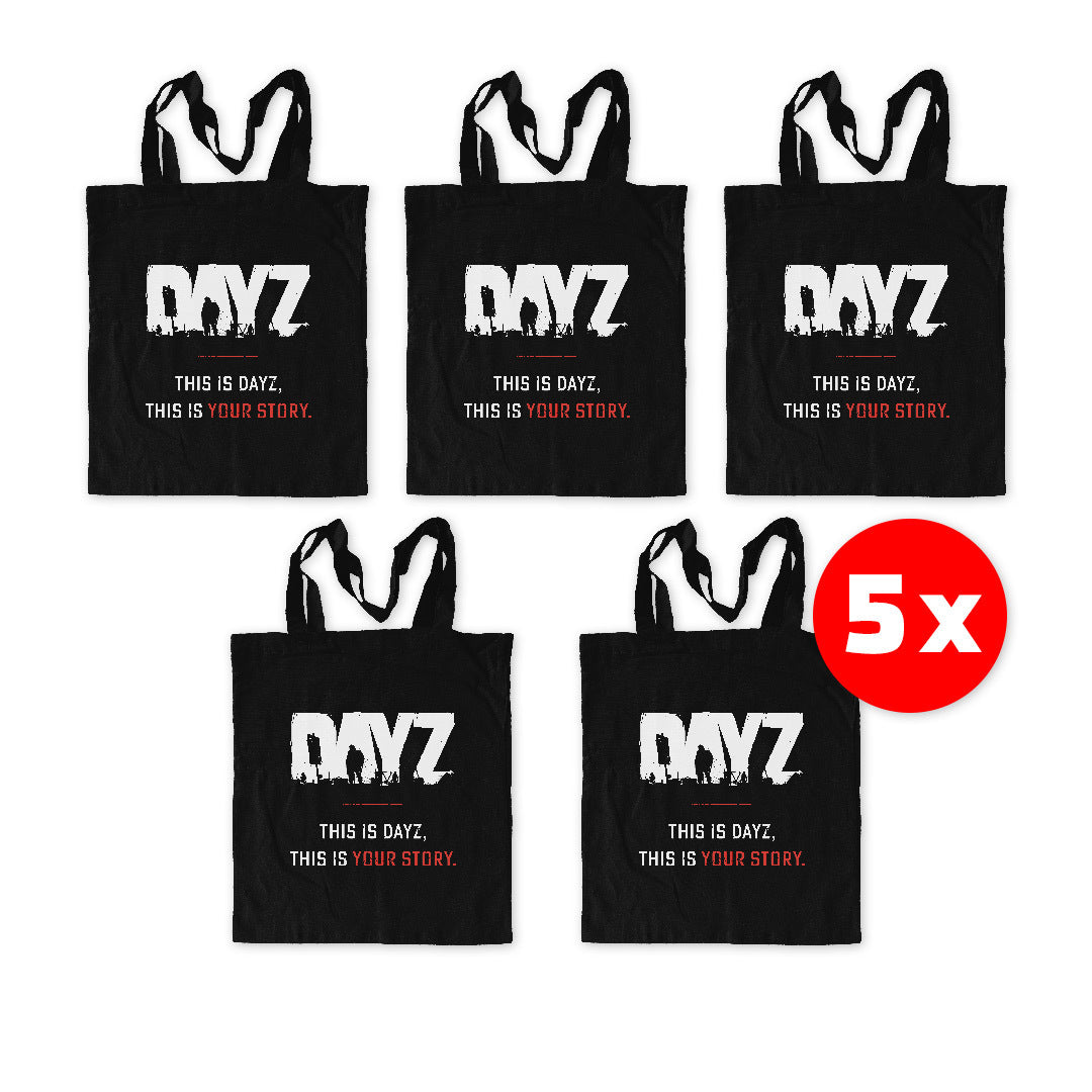 DAYZ - ECO FRIENDLY TOTE BAGS | 5 PACK | BLACK-0
