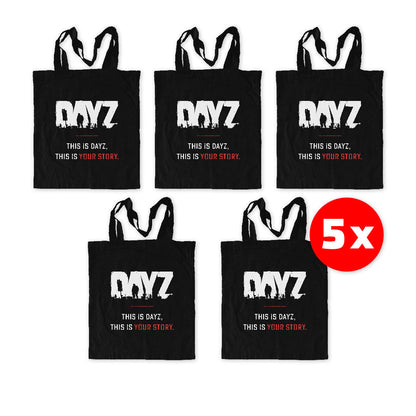 DAYZ - ECO FRIENDLY TOTE BAGS | 5 PACK | BLACK-0