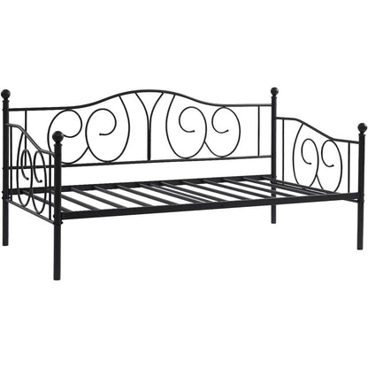 Twin size French Country Style Black Metal Day Bed Frame-3