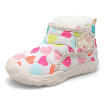 LeIsfIt Toddler Girls Boys Boots Winter Warm Shoes Cozy Fleece Snow Boots Indoor Outdoor Winter Boots Color Love 10 Toddler