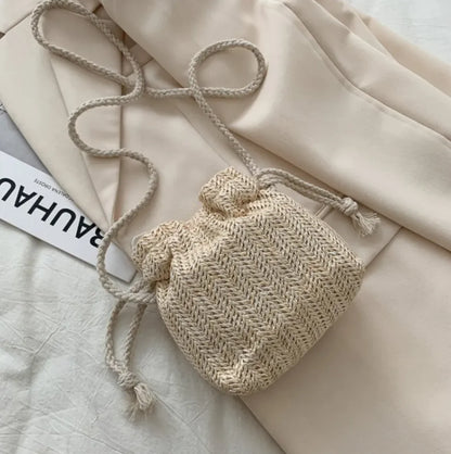 Straw Minimalist Crossbody Bag