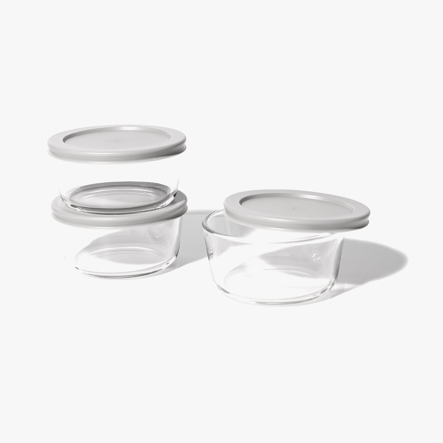 Glass Food Storage Containers - 6 Piece 2 Cup Set (3 Containers + 3 Lids)-0
