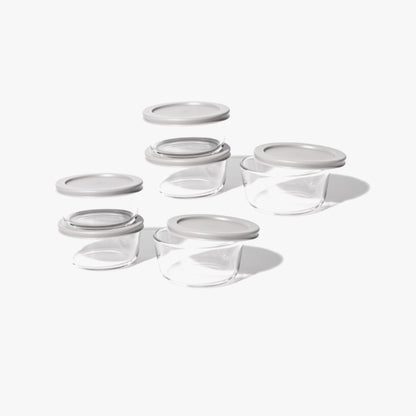 Glass Food Storage Containers - 12 Piece 2 Cup Set (6 Containers + 6 Lids)-0